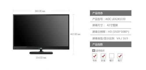 AOC冠捷LE42A5330/80液晶電視 一臺跨界顯示器的深度解析